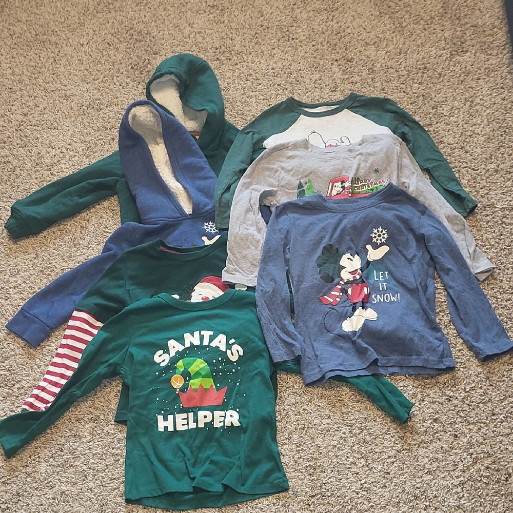 4T/4 Boys Christmas Long-Sleeved Shirt Bundle